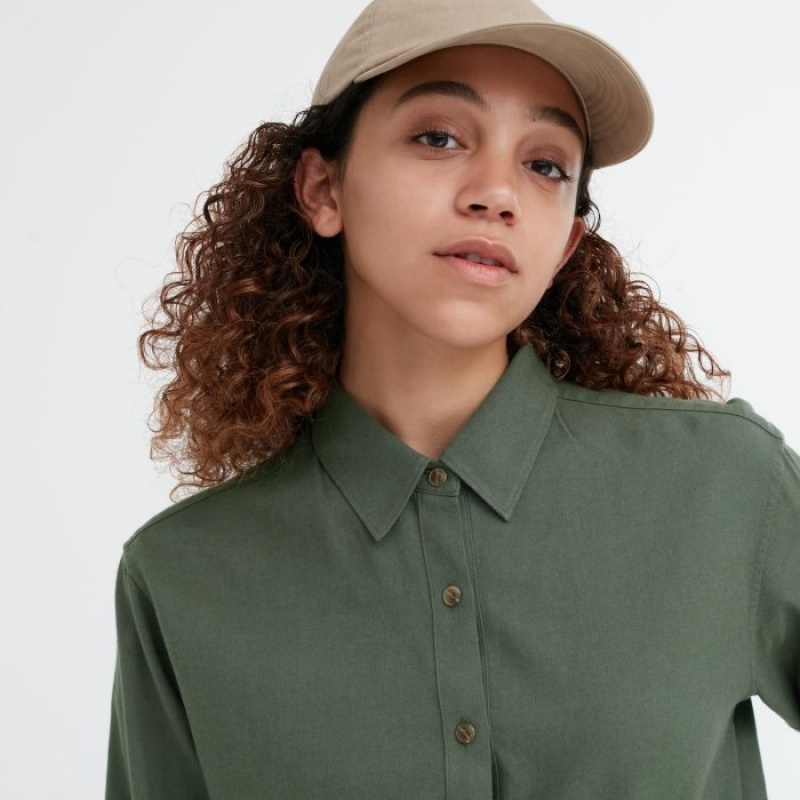 Uniqlo Soft Brushed Long-Sleeve Overhemd Dames Roze | 8575031