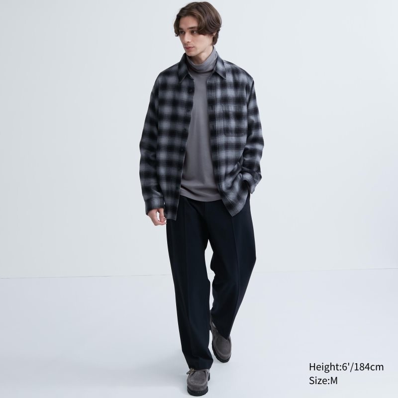 Uniqlo Soft Brushed Turtleneck Long-sleeve T-shirts Heren Grijs | 1767503
