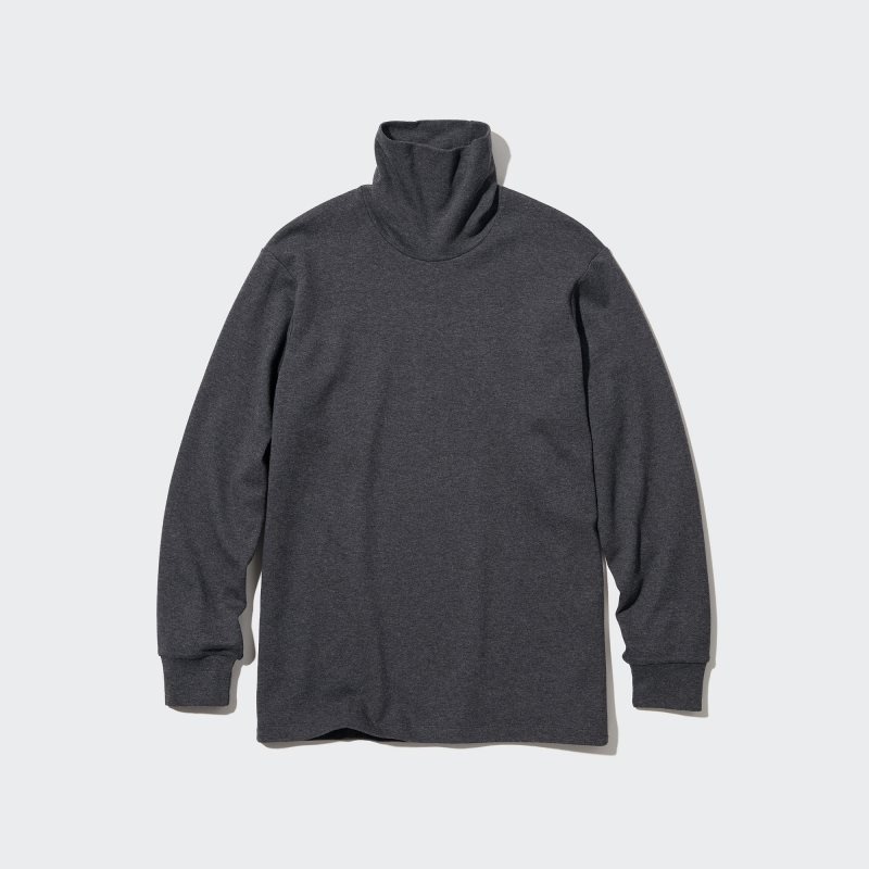 Uniqlo Soft Brushed Turtleneck Long-sleeve T-shirts Heren Grijs | 1767503
