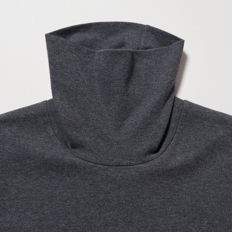 Uniqlo Soft Brushed Turtleneck Long-sleeve T-shirts Heren Grijs | 1767503