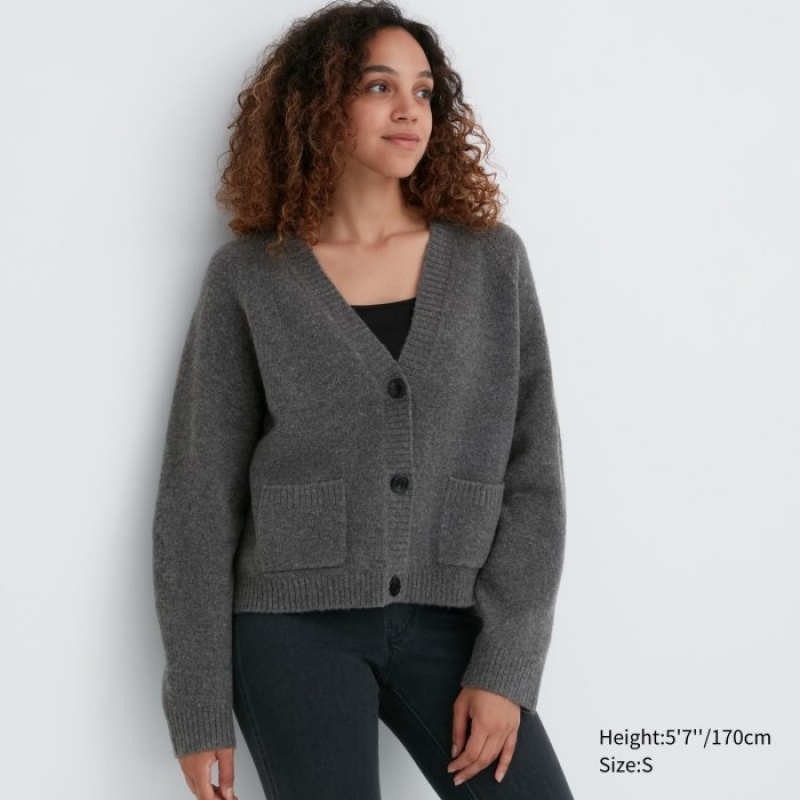 Uniqlo Souffle Yarn Short Cardigan Dames Grijs | 4259348