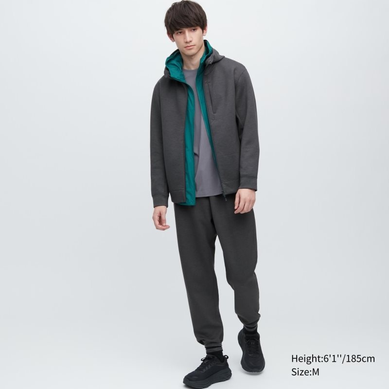 Uniqlo Stretch Dry Sweat Long-sleeve Full-zip Hoodie Heren Grijs | 5054723