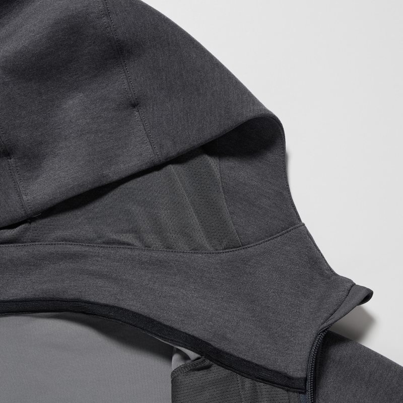 Uniqlo Stretch Dry Sweat Long-sleeve Full-zip Hoodie Heren Grijs | 5054723