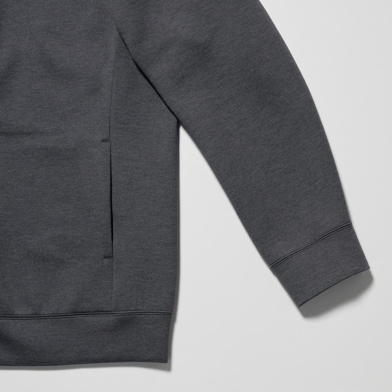 Uniqlo Stretch Dry Sweat Long-sleeve Full-zip Hoodie Heren Grijs | 5054723
