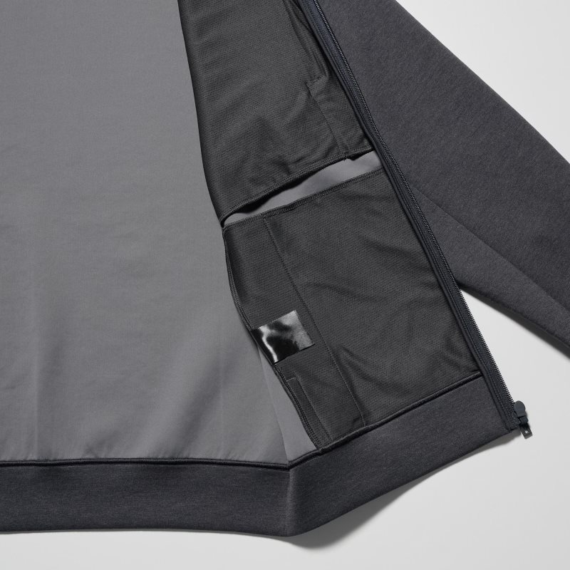Uniqlo Stretch Dry Sweat Long-sleeve Full-zip Hoodie Heren Grijs | 5054723