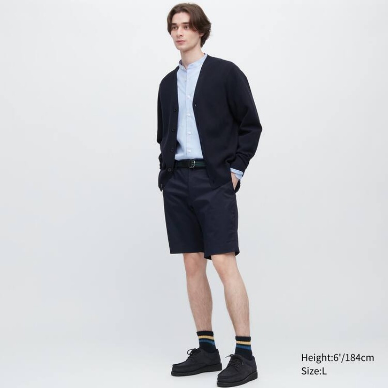 Uniqlo Stretch Slim Fit Korte Broek Heren Donkerblauw | 8410560
