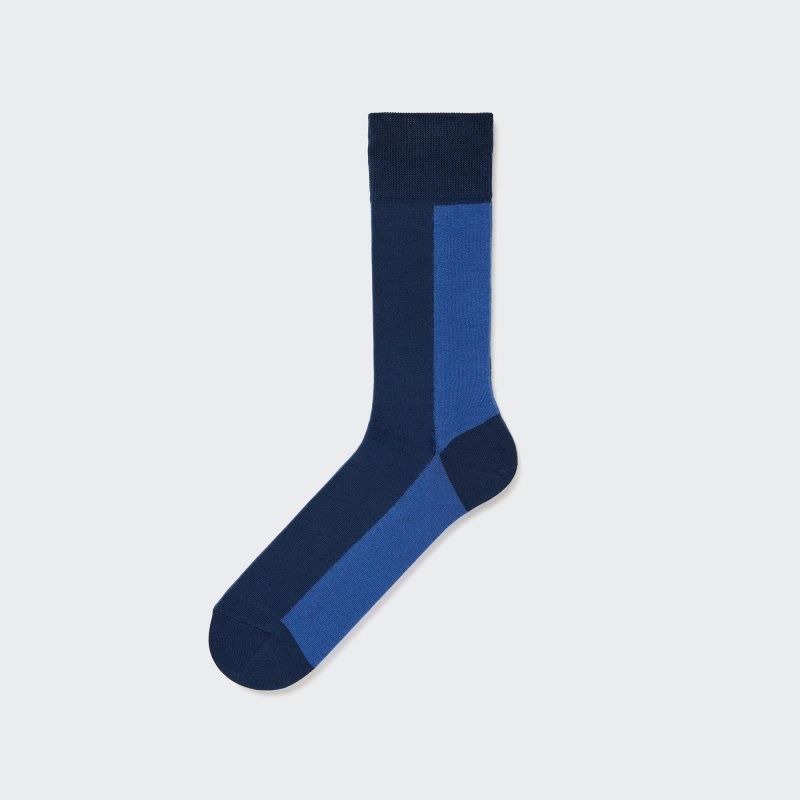 Uniqlo Striped Sokken Heren Blauw | 4346210