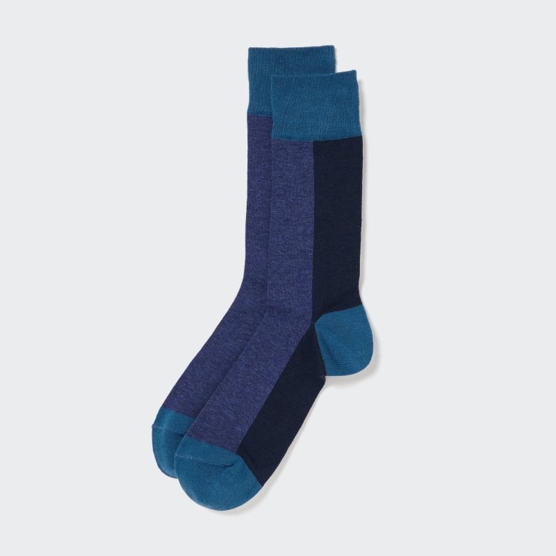 Uniqlo Striped Sokken Heren Blauw | 8186748