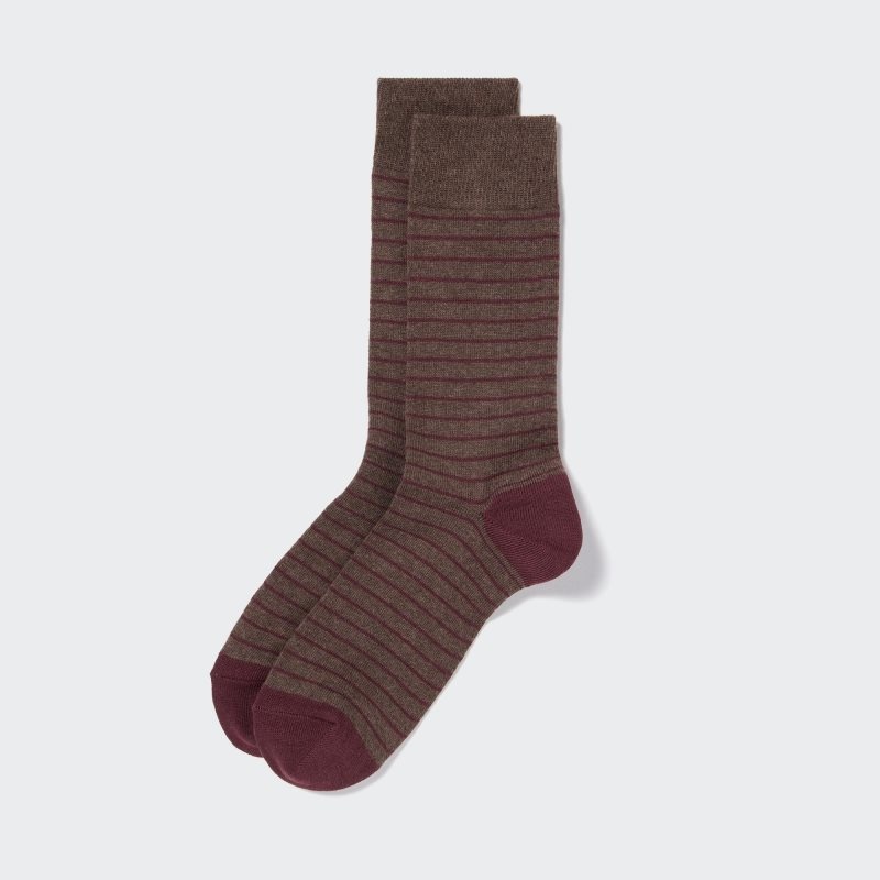 Uniqlo Striped Sokken Heren Bruin | 6040564