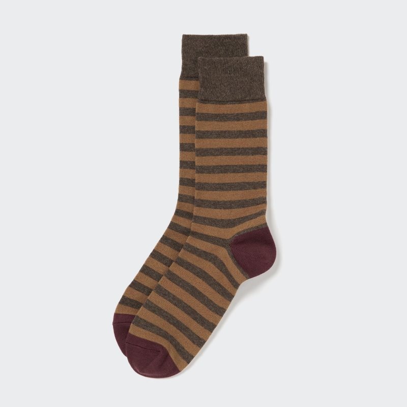 Uniqlo Striped Sokken Heren Bruin | 6521356
