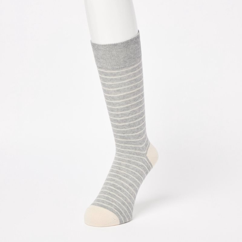 Uniqlo Striped Sokken Heren Grijs | 4349721