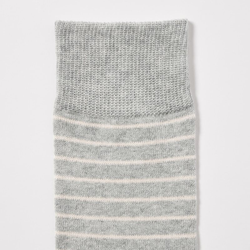 Uniqlo Striped Sokken Heren Grijs | 4349721