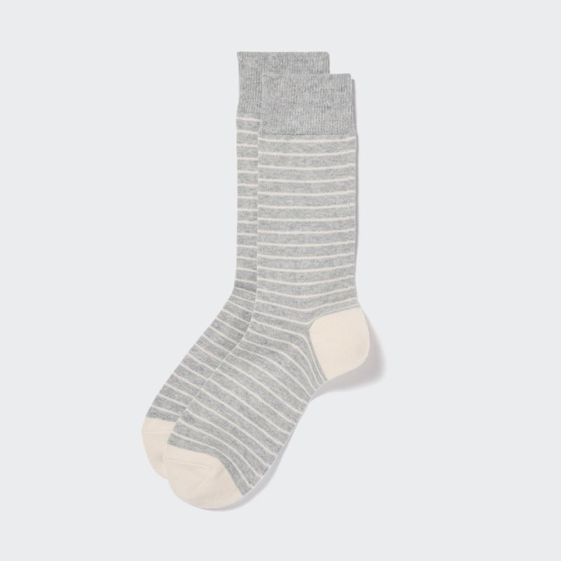 Uniqlo Striped Sokken Heren Grijs | 4349721