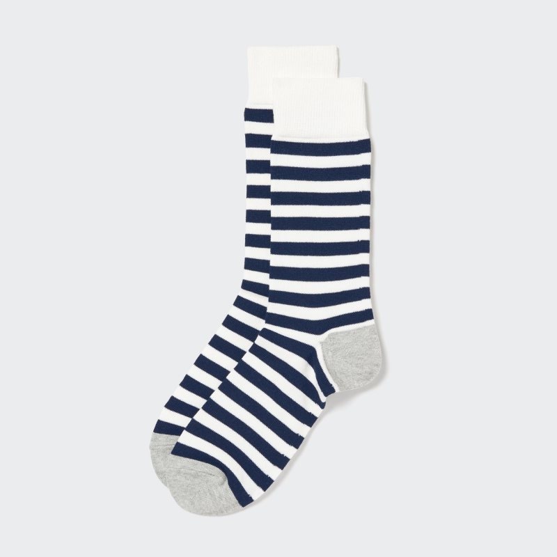 Uniqlo Striped Sokken Heren Wit | 5161818