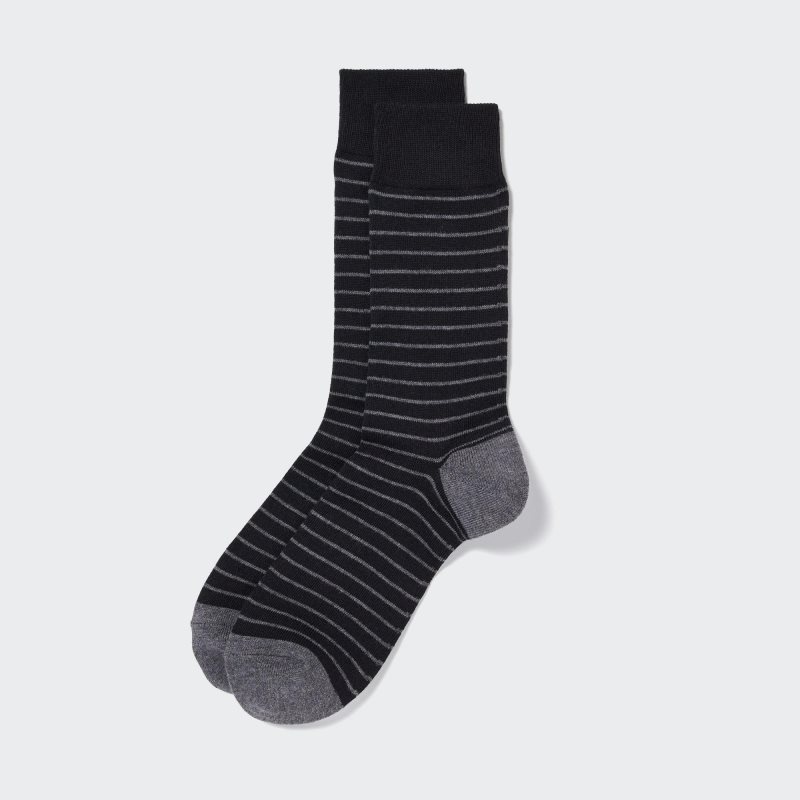 Uniqlo Striped Sokken Heren Zwart | 5909956