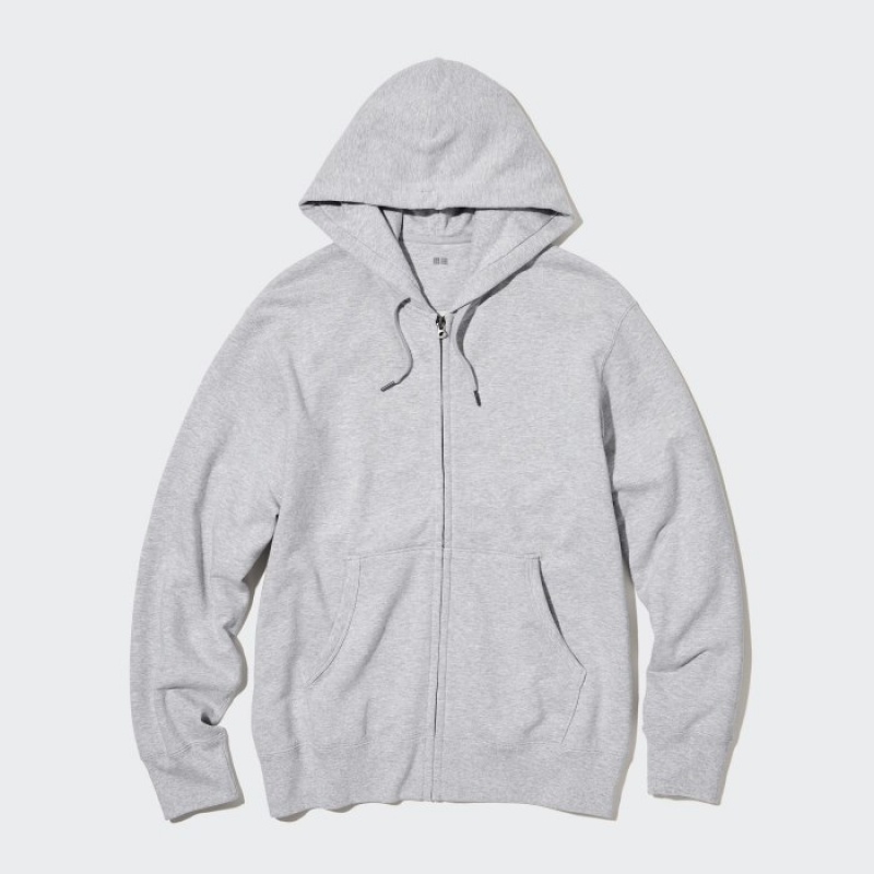 Uniqlo Sweat Full-Zip Long-Sleeve Hoodie Dames Grijs | 7889328