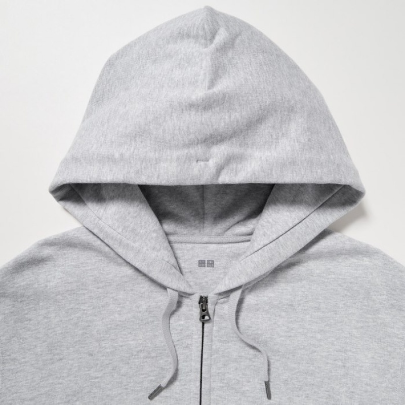 Uniqlo Sweat Full-Zip Long-Sleeve Hoodie Dames Grijs | 7889328