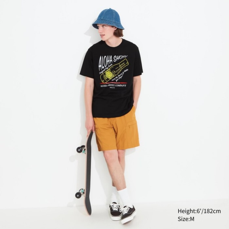 Uniqlo The Brands Hawaii UT Short-Sleeve Aloha Shoyu T-shirts Dames Zwart | 5942405