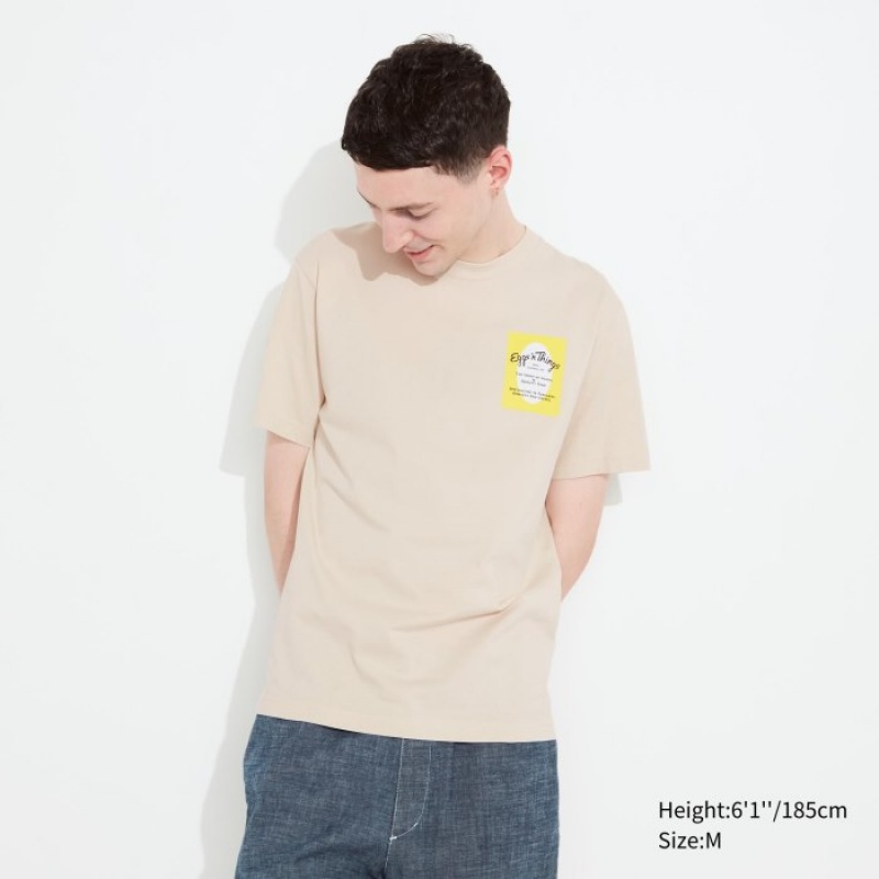 Uniqlo The Brands Hawaii UT Short-Sleeve Eggs 'n Things T-shirts Dames Beige | 5215930