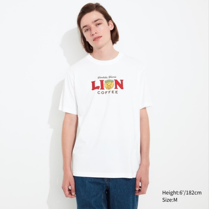 Uniqlo The Brands Hawaii UT Short-Sleeve Lion Coffee T-shirts Dames Wit | 2237122