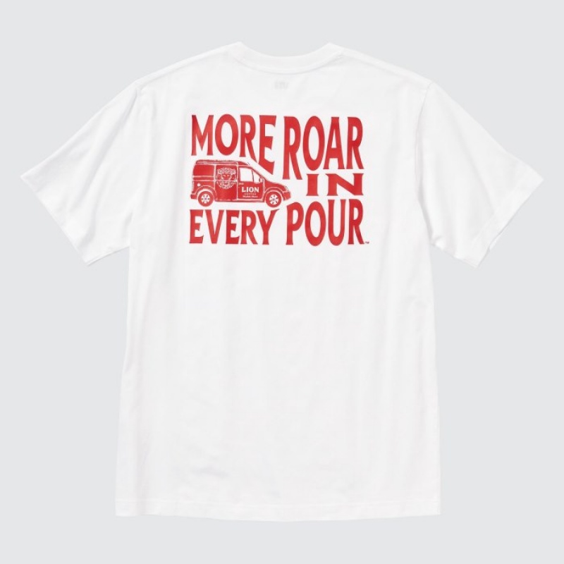 Uniqlo The Brands Hawaii UT Short-Sleeve Lion Coffee T-shirts Dames Wit | 2237122