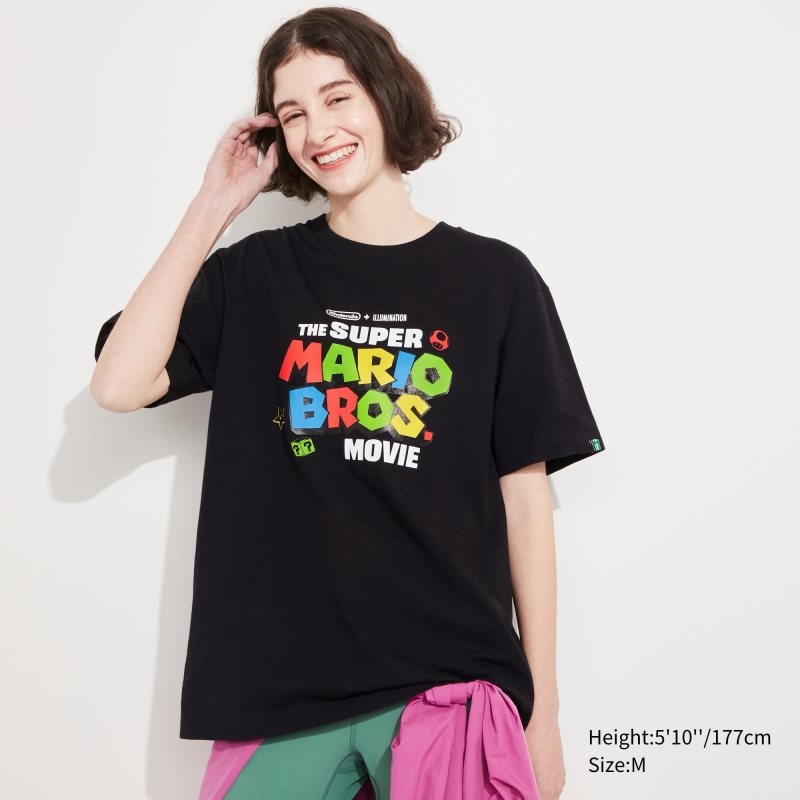 Uniqlo The Super Mario Bros. Movie Ut Short Sleeve Graphic T-shirts Heren Zwart | 9684158