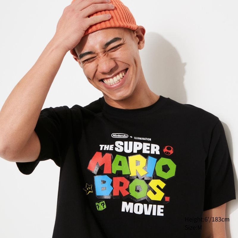 Uniqlo The Super Mario Bros. Movie Ut Short Sleeve Graphic T-shirts Heren Zwart | 9684158