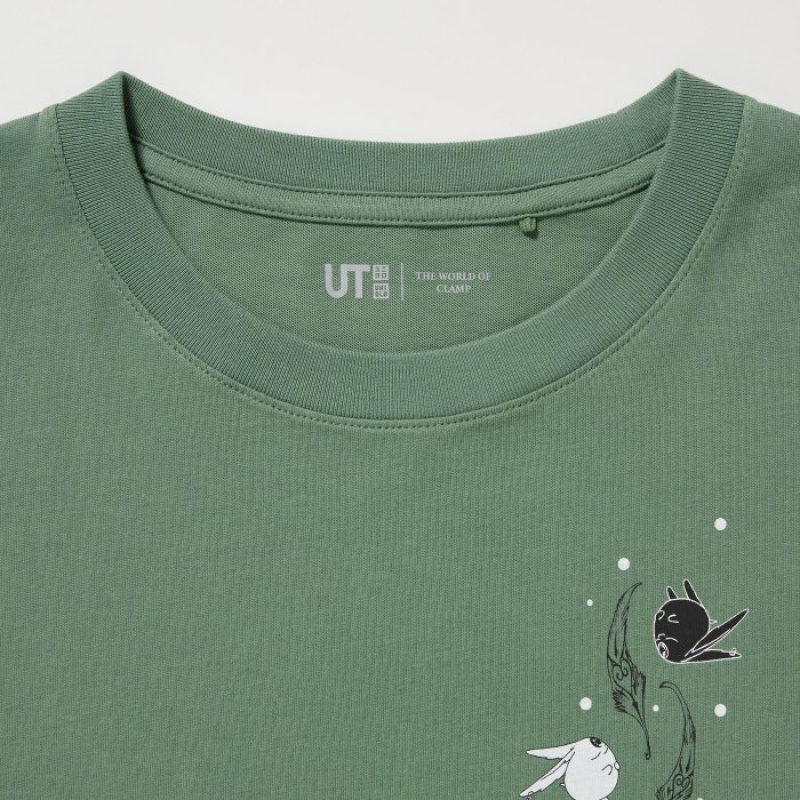 Uniqlo The World of CLAMP UT Short Sleeve T-shirts Dames Groen | 3879242