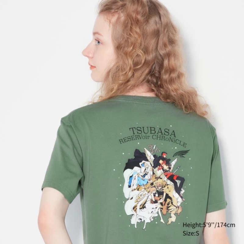 Uniqlo The World of CLAMP UT Short Sleeve T-shirts Dames Groen | 3879242