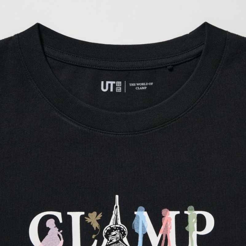 Uniqlo The World of CLAMP UT Short Sleeve T-shirts Dames Zwart | 8023372