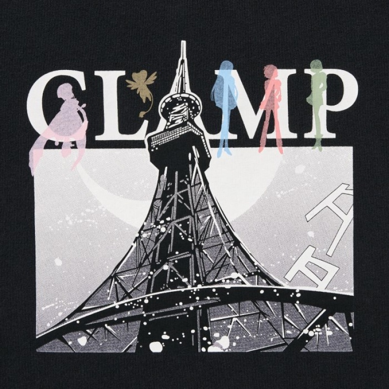 Uniqlo The World of CLAMP UT Short Sleeve T-shirts Dames Zwart | 8023372