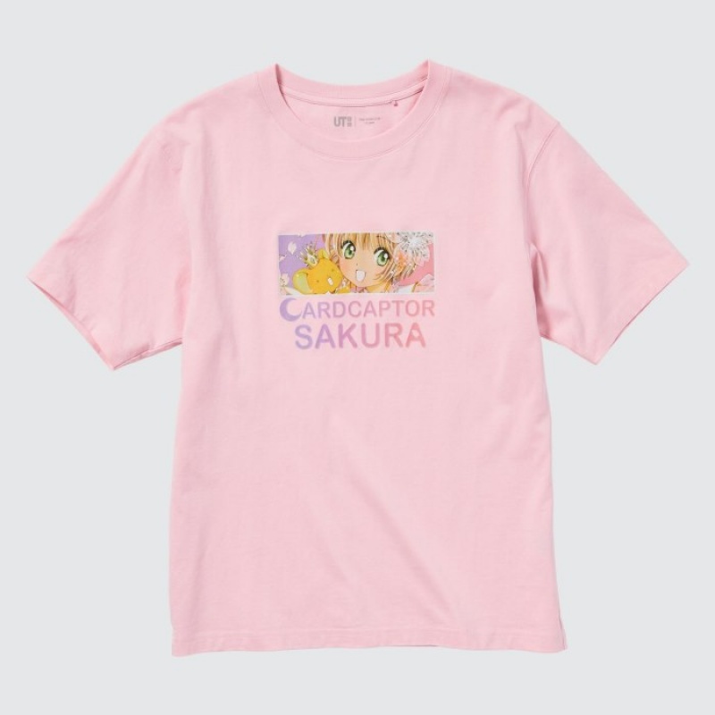Uniqlo The World of CLAMP UT Short Sleeve T-shirts Dames Roze | 1652212