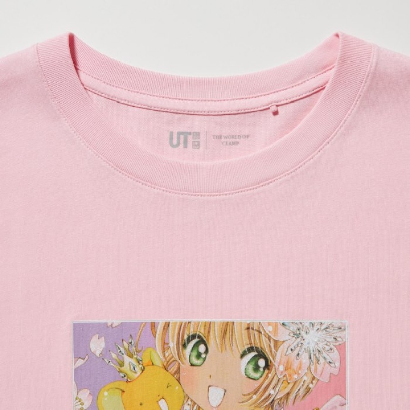 Uniqlo The World of CLAMP UT Short Sleeve T-shirts Dames Roze | 1652212