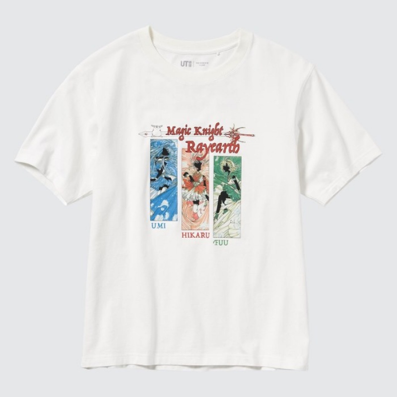 Uniqlo The World of CLAMP UT Short Sleeve T-shirts Dames Wit | 9961147