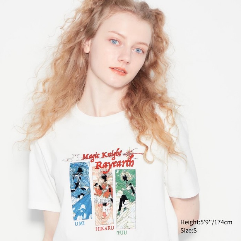 Uniqlo The World of CLAMP UT Short Sleeve T-shirts Dames Wit | 9961147