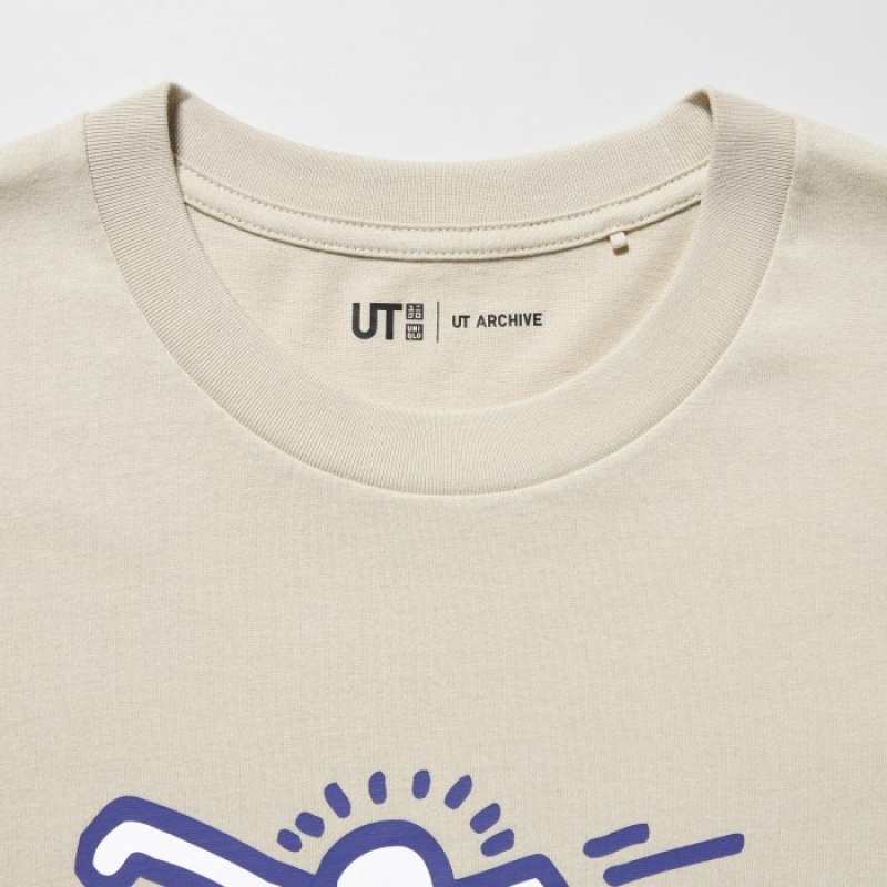 Uniqlo UT Archive UT Short Sleeve Keith Haring T-shirts Dames Beige | 6417187