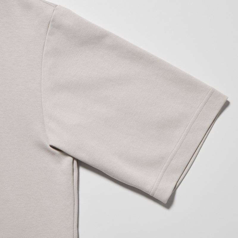 Uniqlo U AIRism Cotton Oversized Crew Neck Half-Sleeve T-shirts Heren Grijs | 7979623
