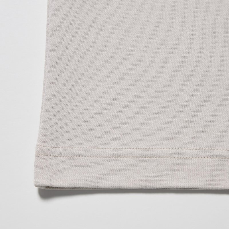 Uniqlo U AIRism Cotton Oversized Crew Neck Half-Sleeve T-shirts Heren Grijs | 7979623