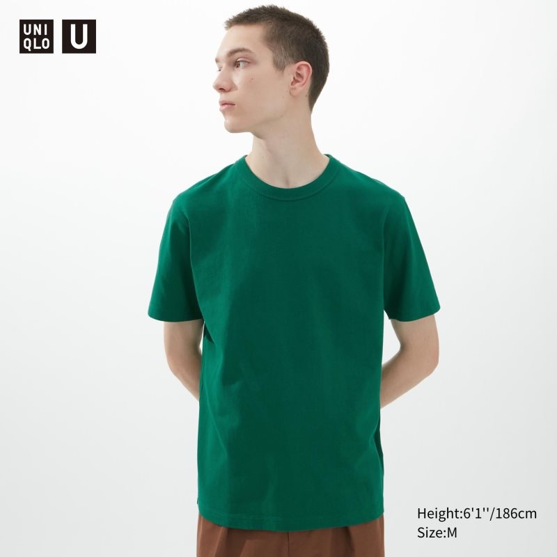 Uniqlo U Crew Neck Short-sleeve T-shirts Heren Olijfgroen | 9996963