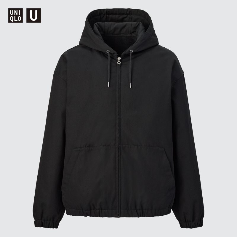 Uniqlo U Zip-up Jassen Heren Zwart | 1992156