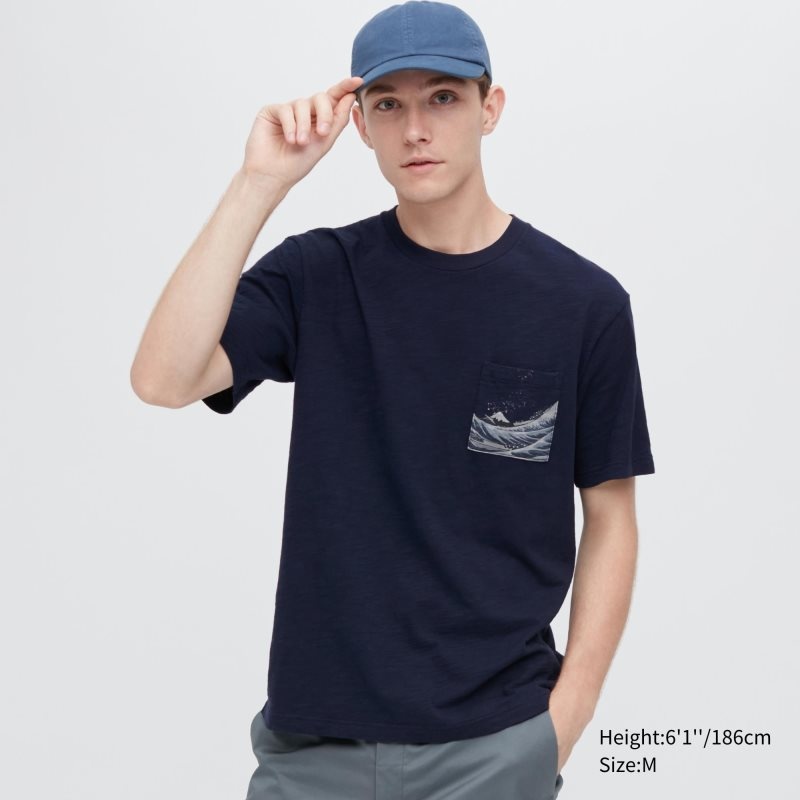 Uniqlo Ukiyo-e Ut Short-sleeve Graphic T-shirts Heren Donkerblauw | 9219948