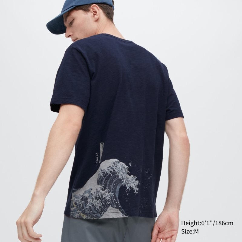 Uniqlo Ukiyo-e Ut Short-sleeve Graphic T-shirts Heren Donkerblauw | 9219948