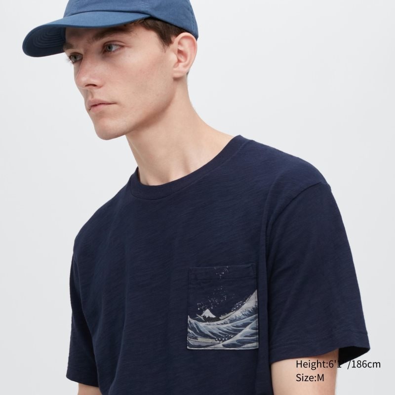 Uniqlo Ukiyo-e Ut Short-sleeve Graphic T-shirts Heren Donkerblauw | 9219948