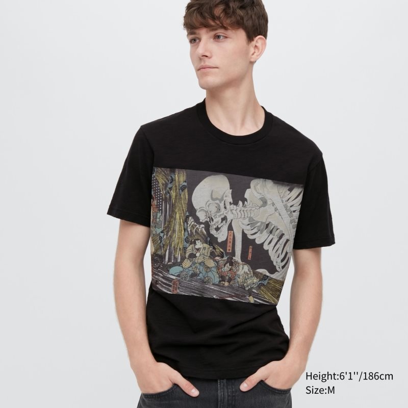 Uniqlo Ukiyo-e Ut Short-sleeve Graphic T-shirts Heren Zwart | 9020668
