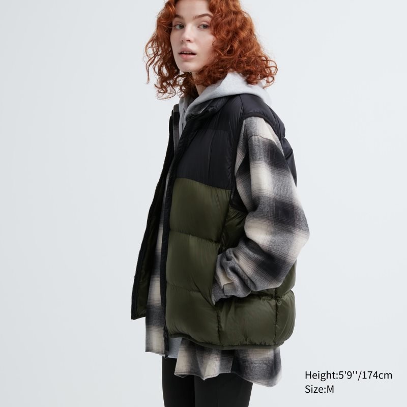 Uniqlo Ultra Light Down Color Block Vest Heren Bruin | 8035259