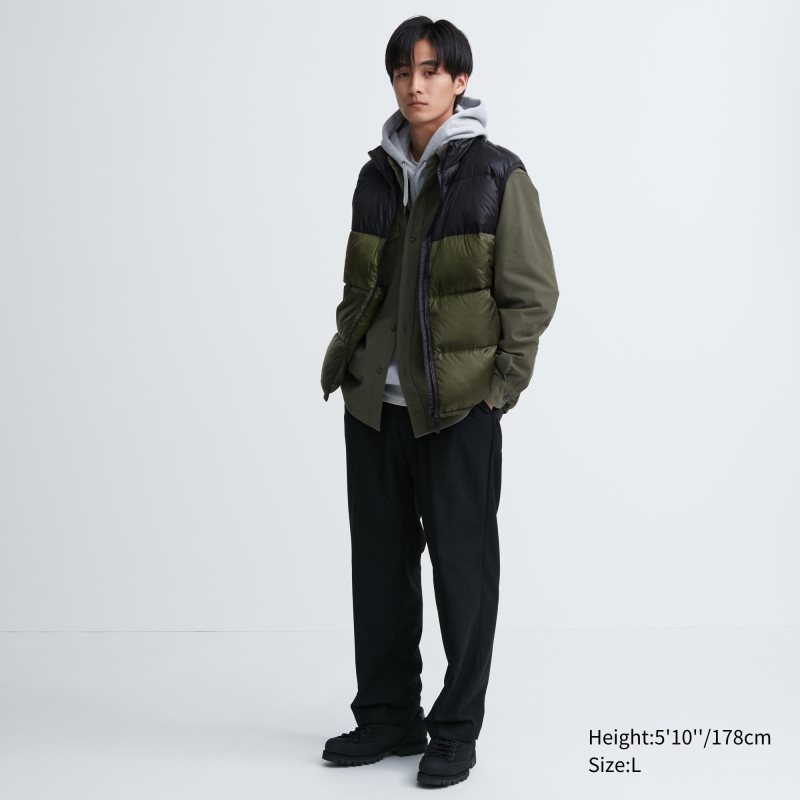 Uniqlo Ultra Light Down Color Block Vest Heren Bruin | 8035259