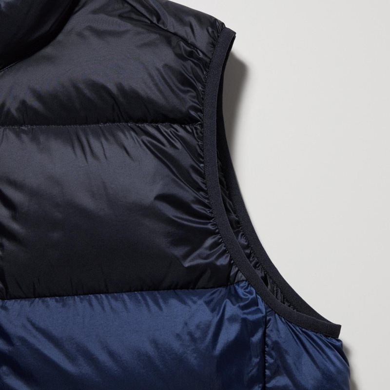 Uniqlo Ultra Light Down Wide Quilt Color Block Vest Heren Bruin | 5378670
