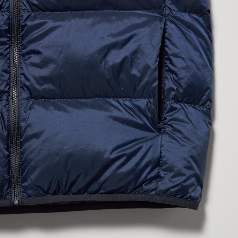 Uniqlo Ultra Light Down Wide Quilt Color Block Vest Heren Bruin | 5378670