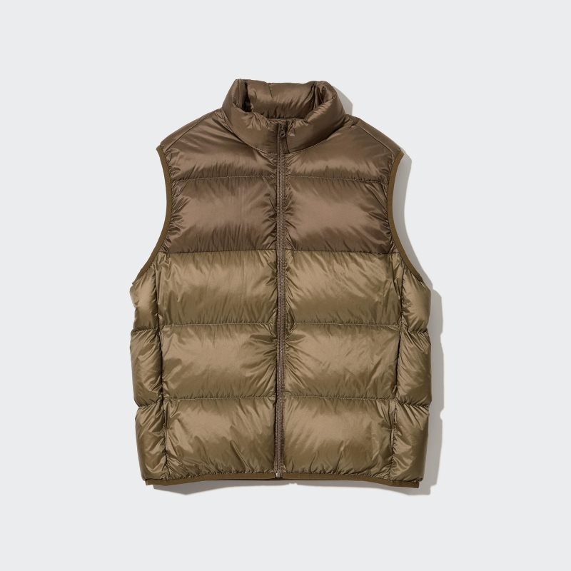 Uniqlo Ultra Light Down Wide Quilt Color Block Vest Heren Bruin | 5378670