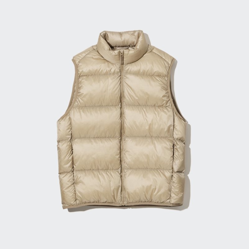Uniqlo Ultra Light Down Wide Quilt Vest Heren Beige | 4745137